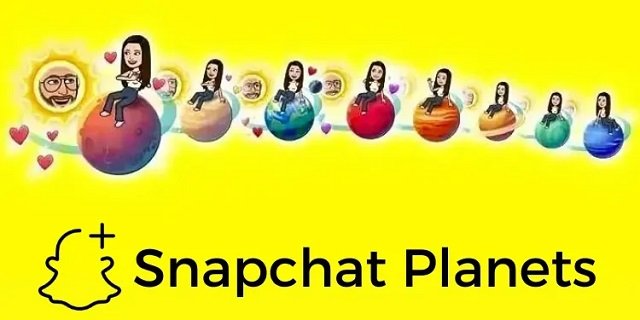 Snapchat Planets: Solar system of Social Media.